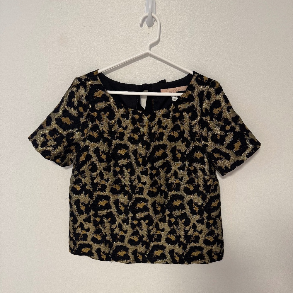 Leopard/Cheetah Print Ribboned Top